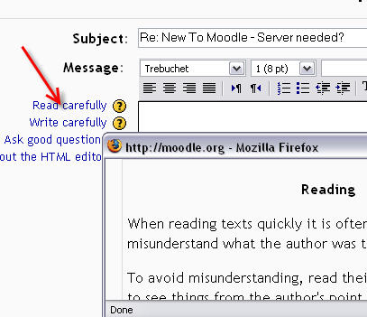 Just click for helpful advice. Encourage students to make use of the built-in suggestions about reading carefully, writing carfefully, and asking good questions.